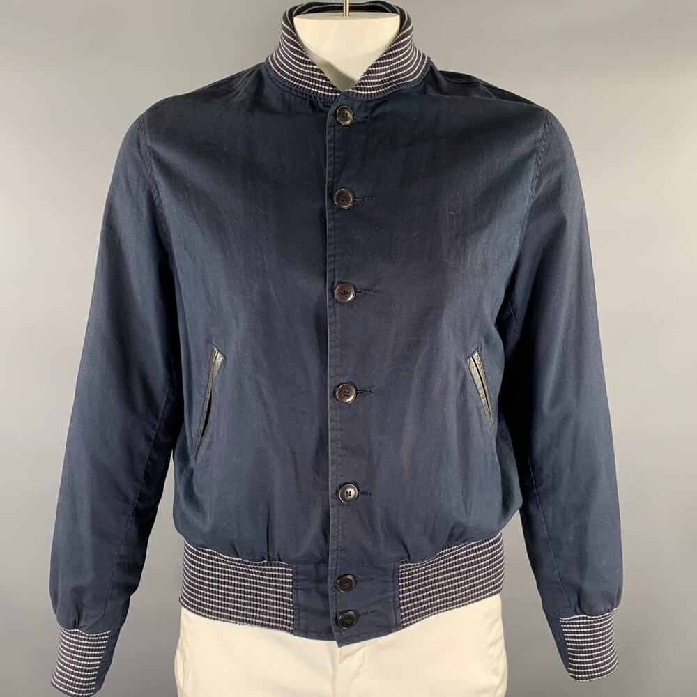 GOLDEN BEAR Size M Navy Cotton Bomber Jacket